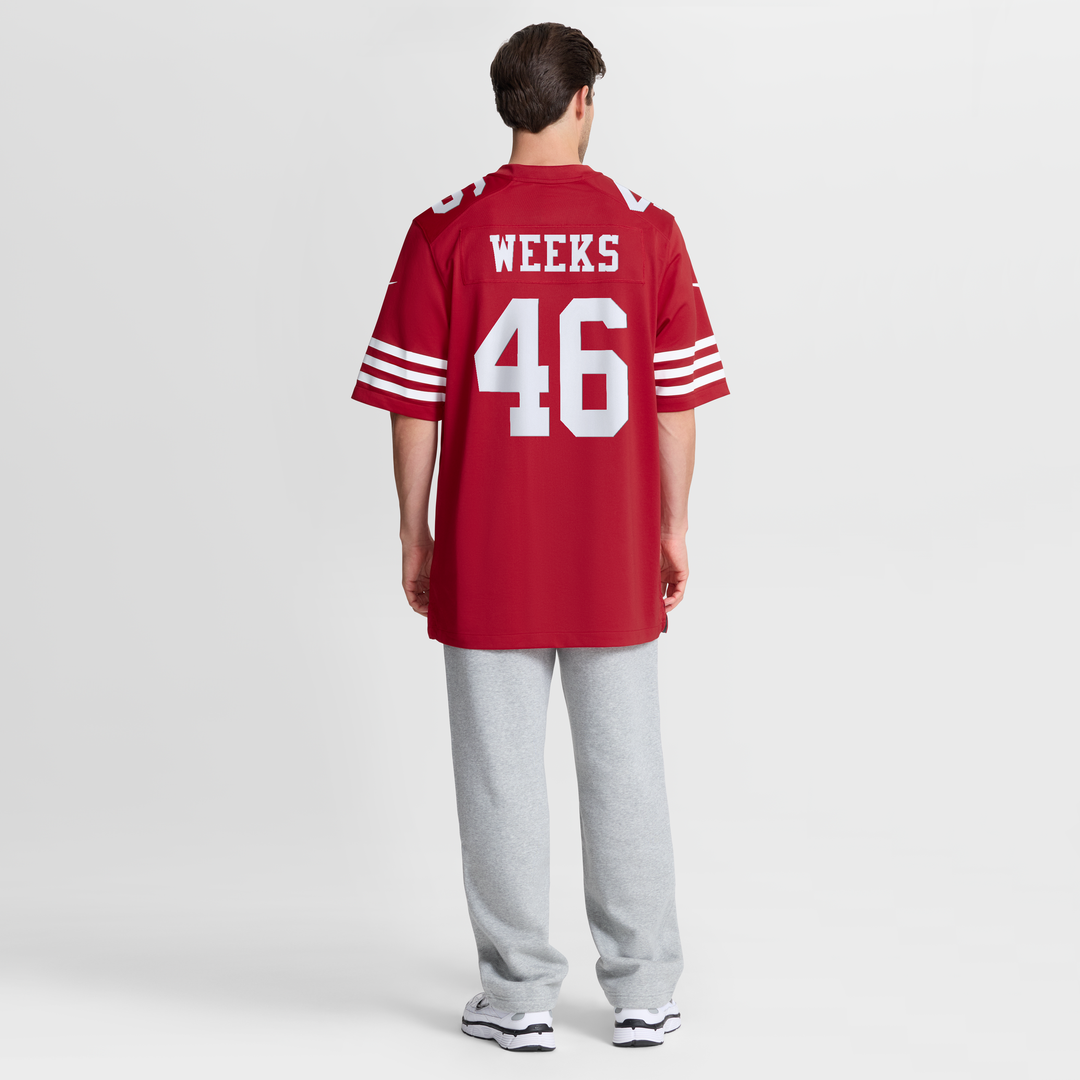 Jon Weeks San Francisco 49ers Game Jersey - Scarlet
