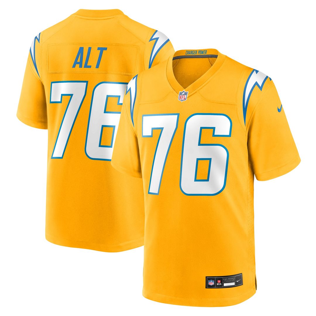 Joe Alt Los Angeles Chargers Alternate Charger Power Game Jersey - Gold