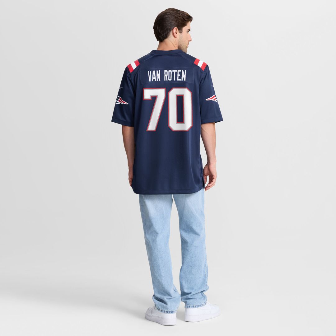 Greg Van Roten New England Patriots Game Jersey - Navy