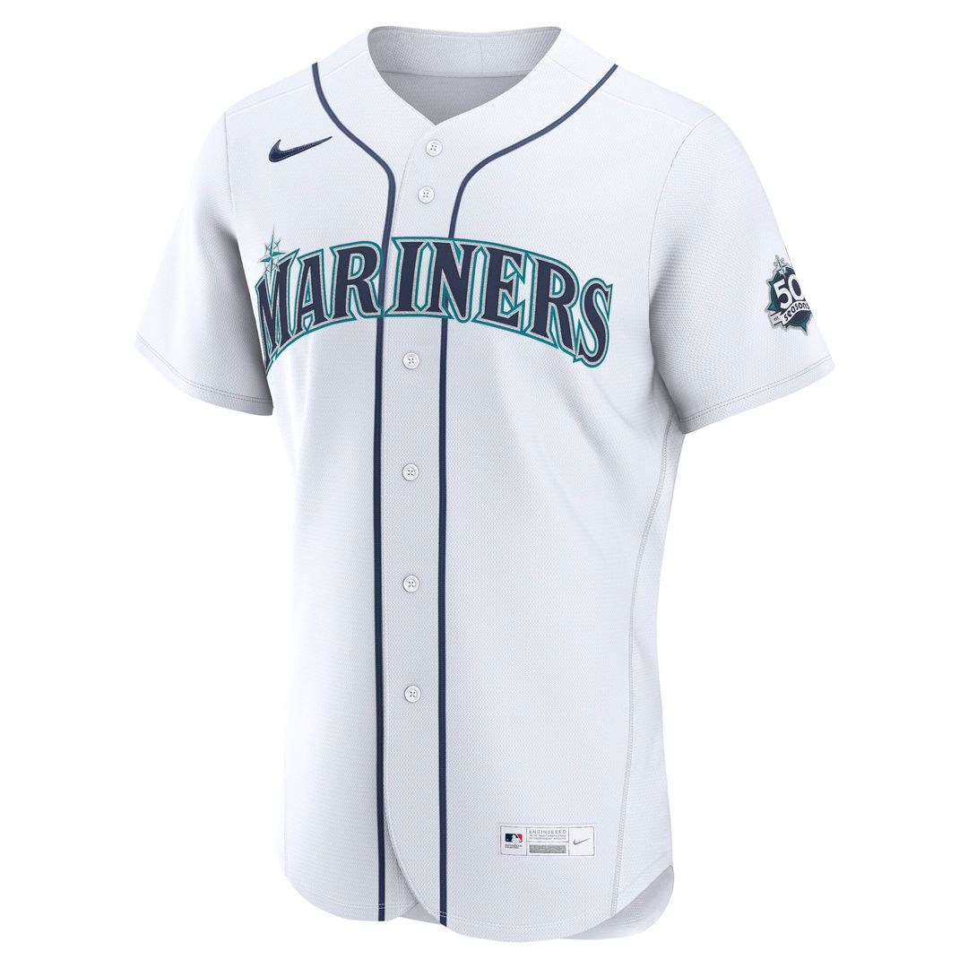 Seattle Mariners Logan Gilbert Nike White Home 50th Season Authentic Jersey