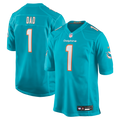 Number 1 Dad Miami Dolphins Game Jersey - Aqua