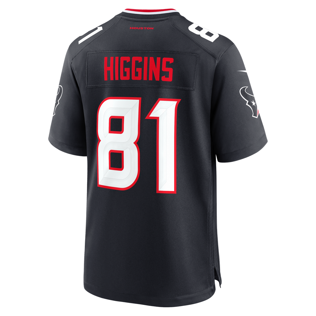 Jayden Higgins Houston Texans Game Jersey - Navy