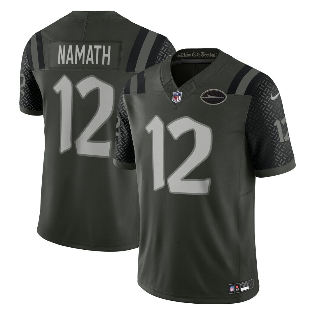 Joe Namath New York Jets Rivalries Collection Stitched Limited Jersey - Green