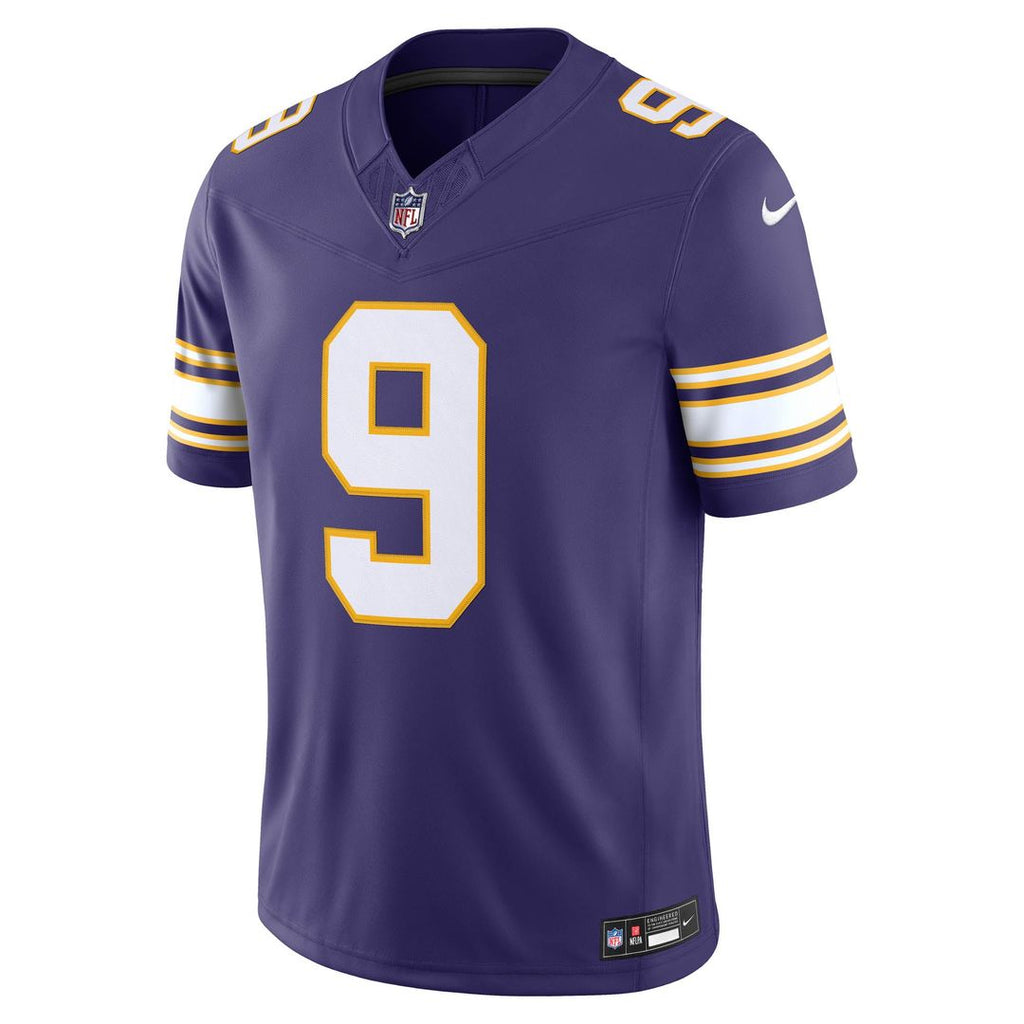 J.J. McCarthy Minnesota Vikings Alternate Classic Vapor F.U.S.E. Stitched Limited Jersey - Purple