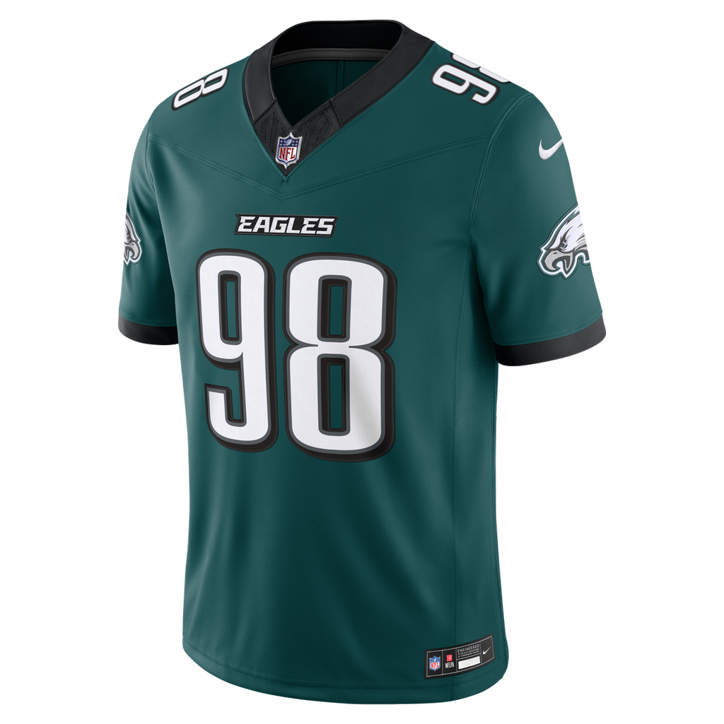 Jalen Carter Philadelphia Eagles Alternate Vapor F.U.S.E. Stitched Limited Jersey - Kelly Green