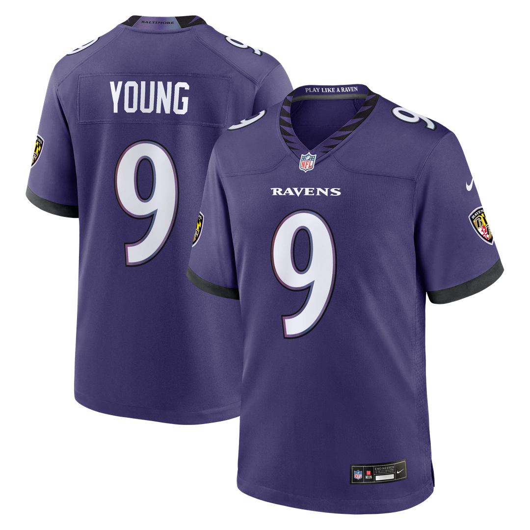 Zion Young Baltimore Ravens Game Jersey - Purple