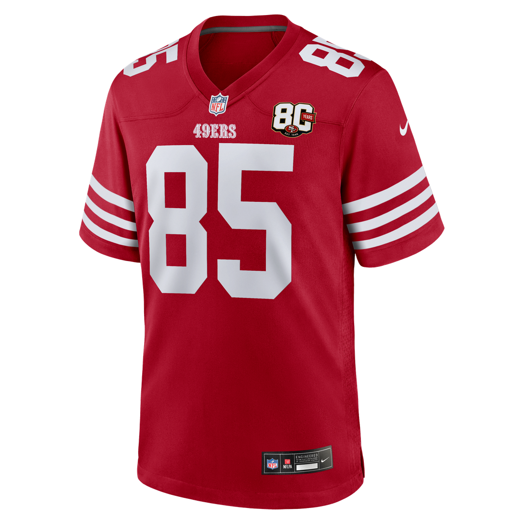 George Kittle San Francisco 49ers 80th Anniversary Game Jersey - Scarlet