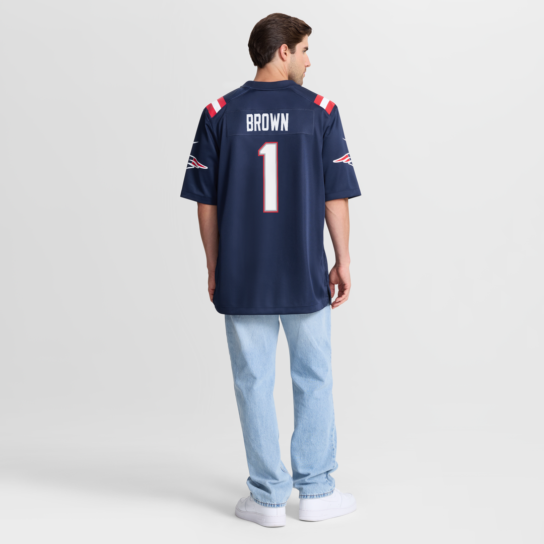 A.J. Brown New England Patriots Game Jersey - Navy
