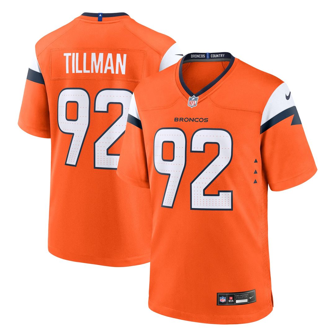 Dondrea Tillman Denver Broncos Game Jersey - Orange