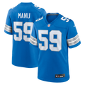 Giovanni Manu Detroit Lions Game Jersey - Blue