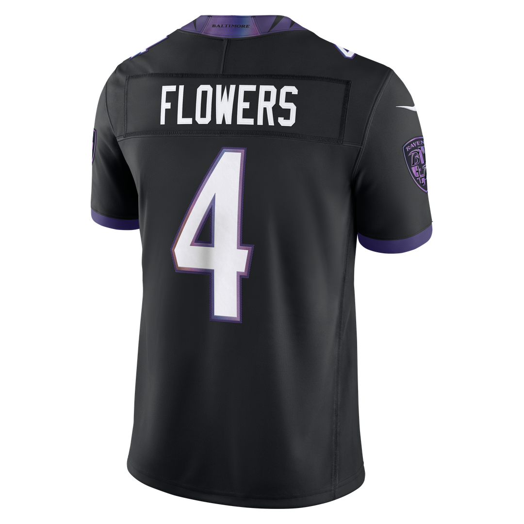 Zay Flowers Baltimore Ravens Alternate Alternate Vapor F.U.S.E. Stitched Limited Jersey - Black
