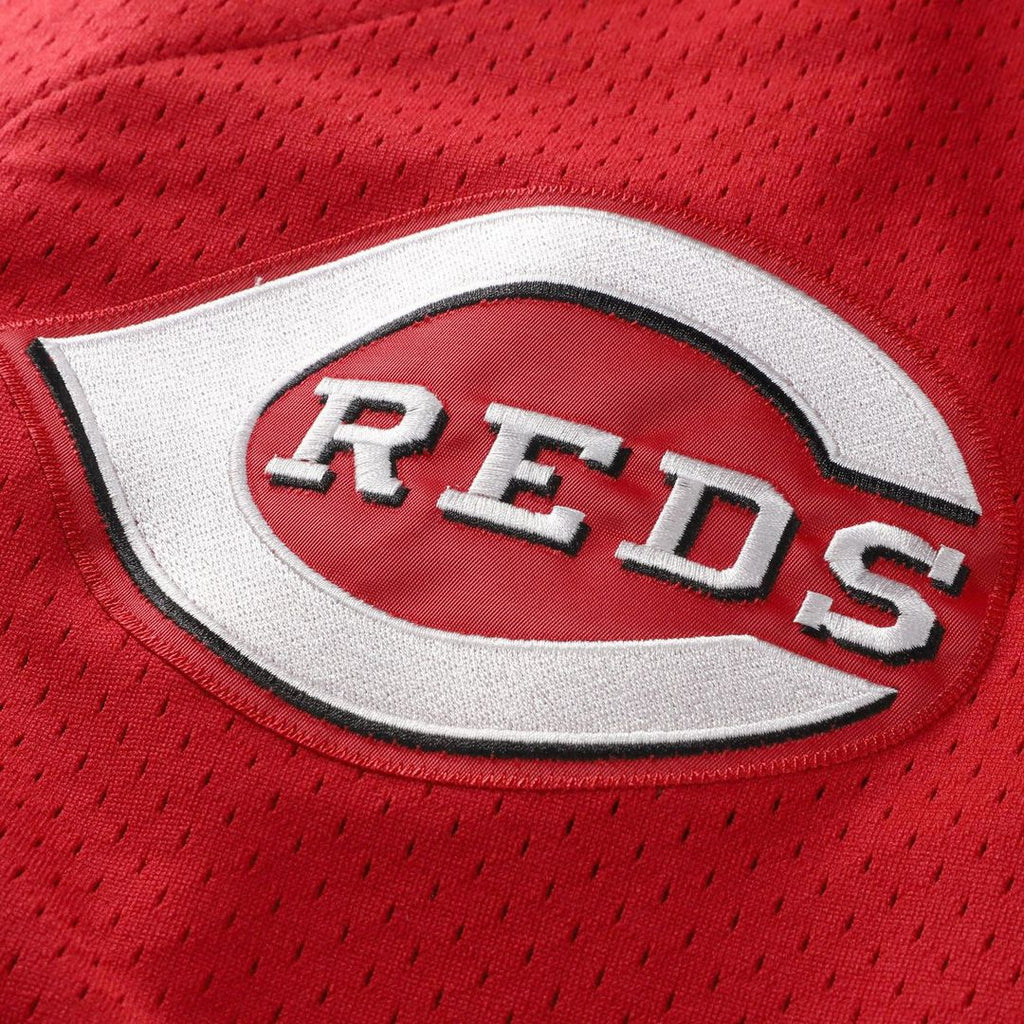 Cincinnati Reds Barry Larkin Mitchell & Ness Black Cooperstown Collection Mesh Batting Practice Button-Up Jersey