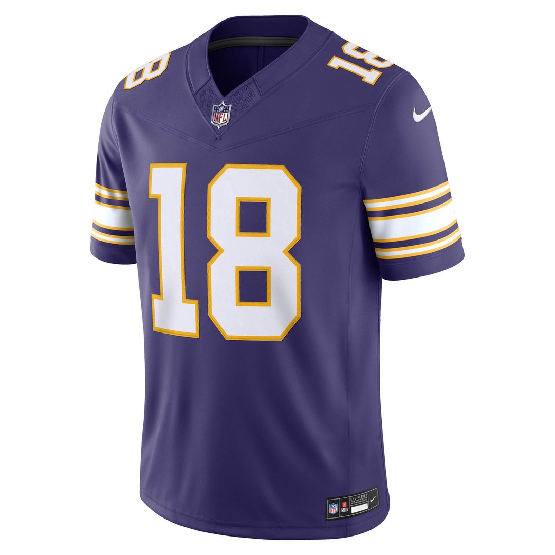 Justin Jefferson Minnesota Vikings Alternate Classic Vapor F.U.S.E. Stitched Limited Jersey - Purple