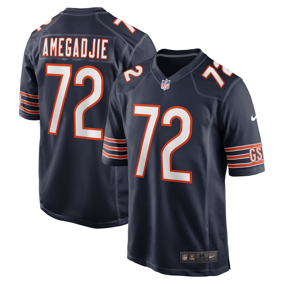 Kiran Amegadjie Chicago Bears Game Jersey - Navy