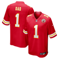 Number 1 Dad Kansas City Chiefs Game Jersey - Red