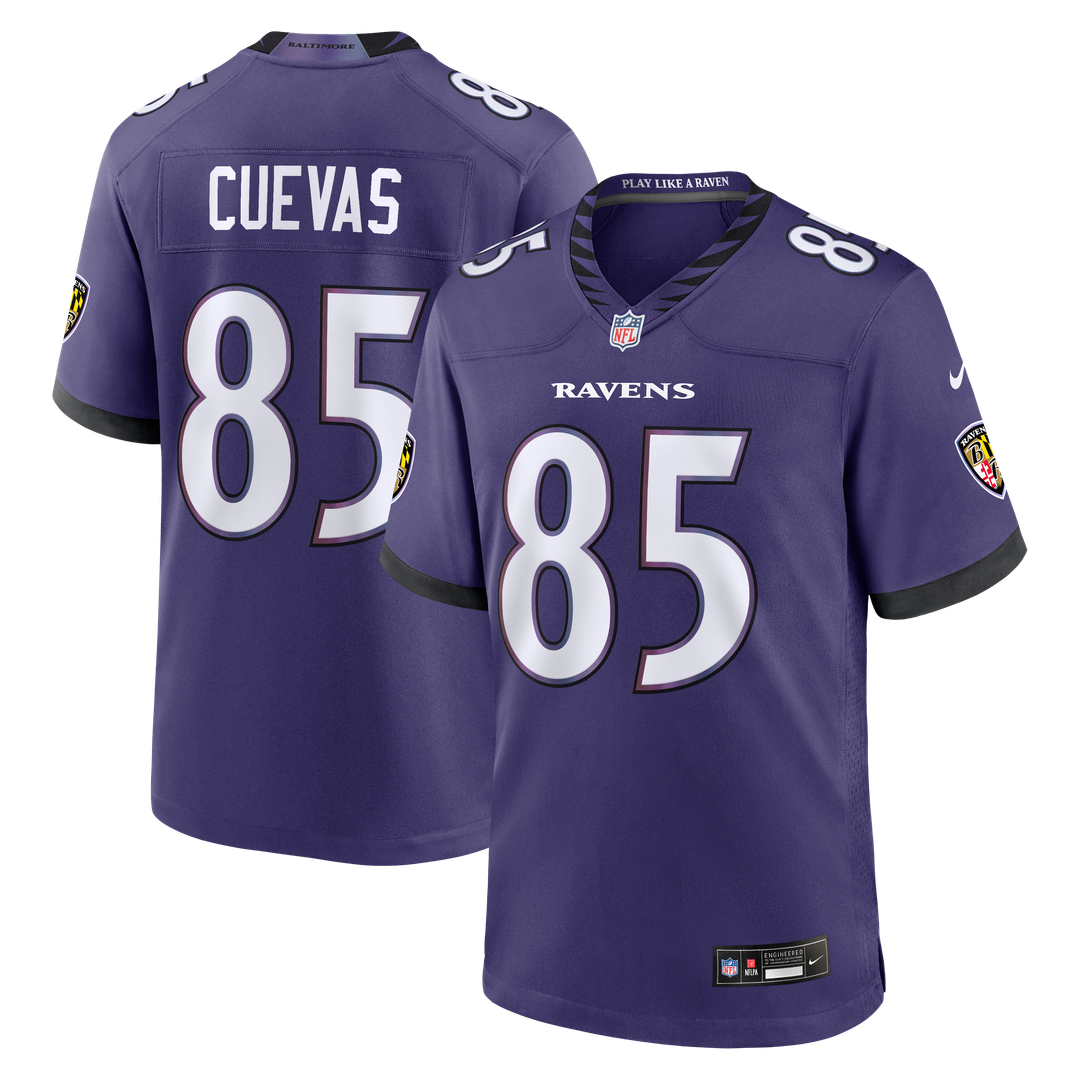 Josh Cuevas Baltimore Ravens Game Jersey - Purple