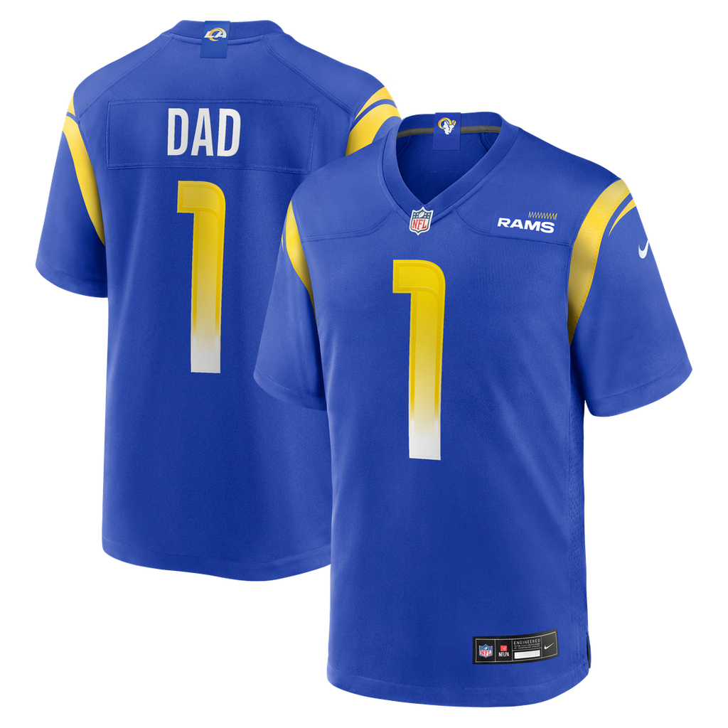 Number 1 Dad Los Angeles Rams Game Jersey - Royal Blue