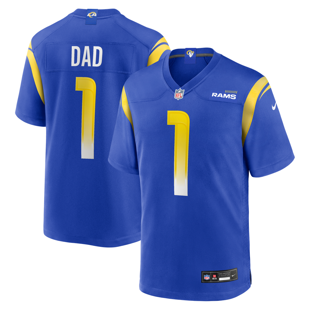 Number 1 Dad Los Angeles Rams Game Jersey - Royal Blue