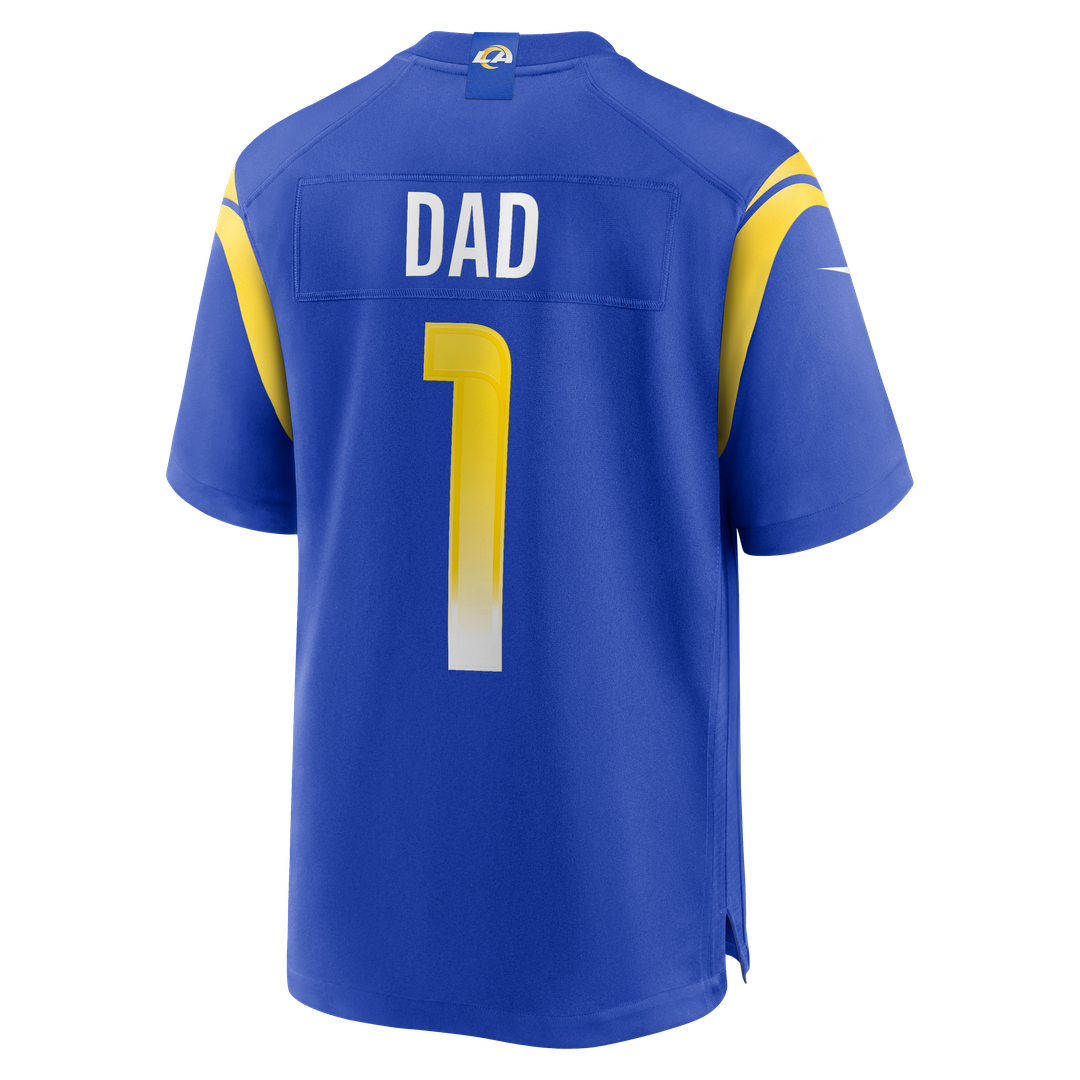Number 1 Dad Los Angeles Rams Game Jersey - Royal Blue