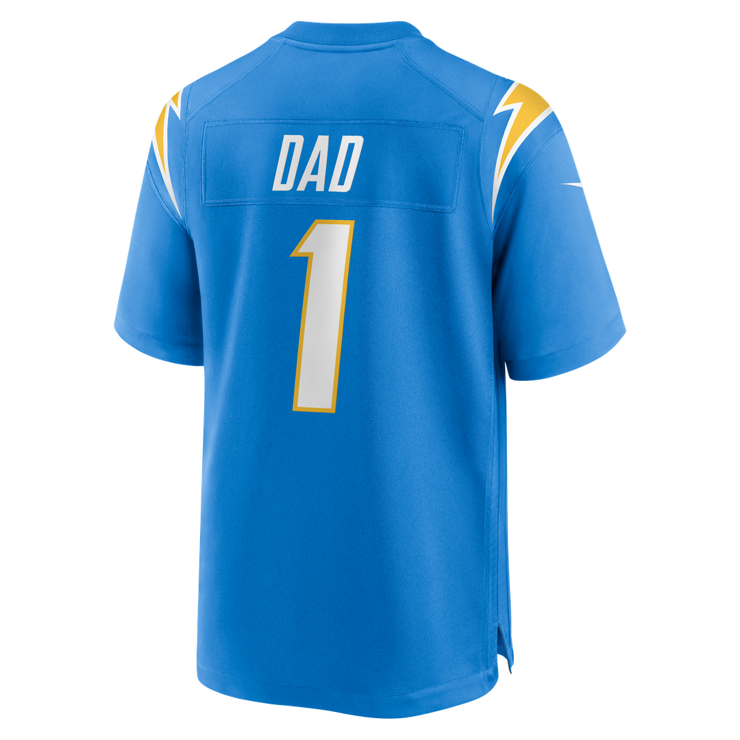 Number 1 Dad Los Angeles Chargers Game Jersey - Powder Blue