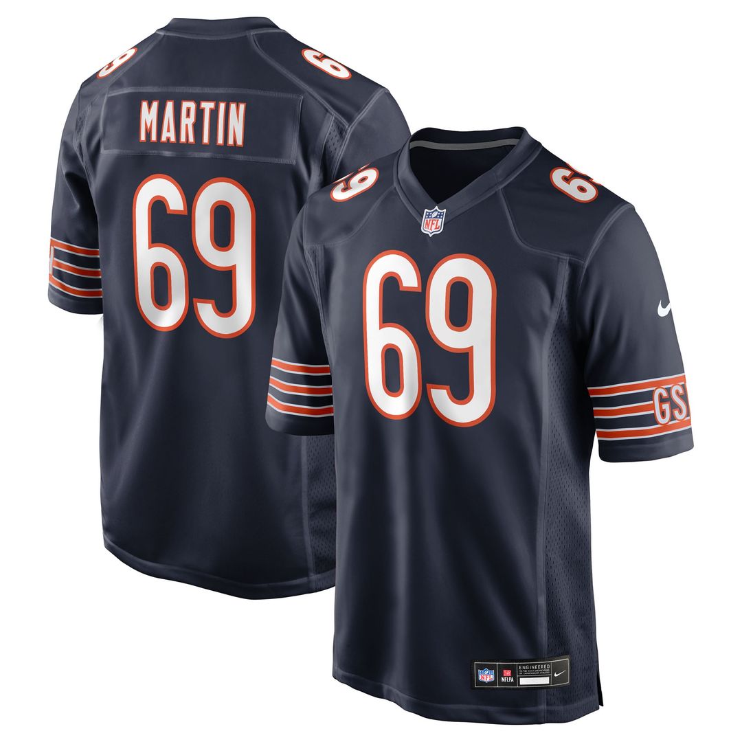 Jeremiah Martin Chicago Bears Game Jersey - Navy