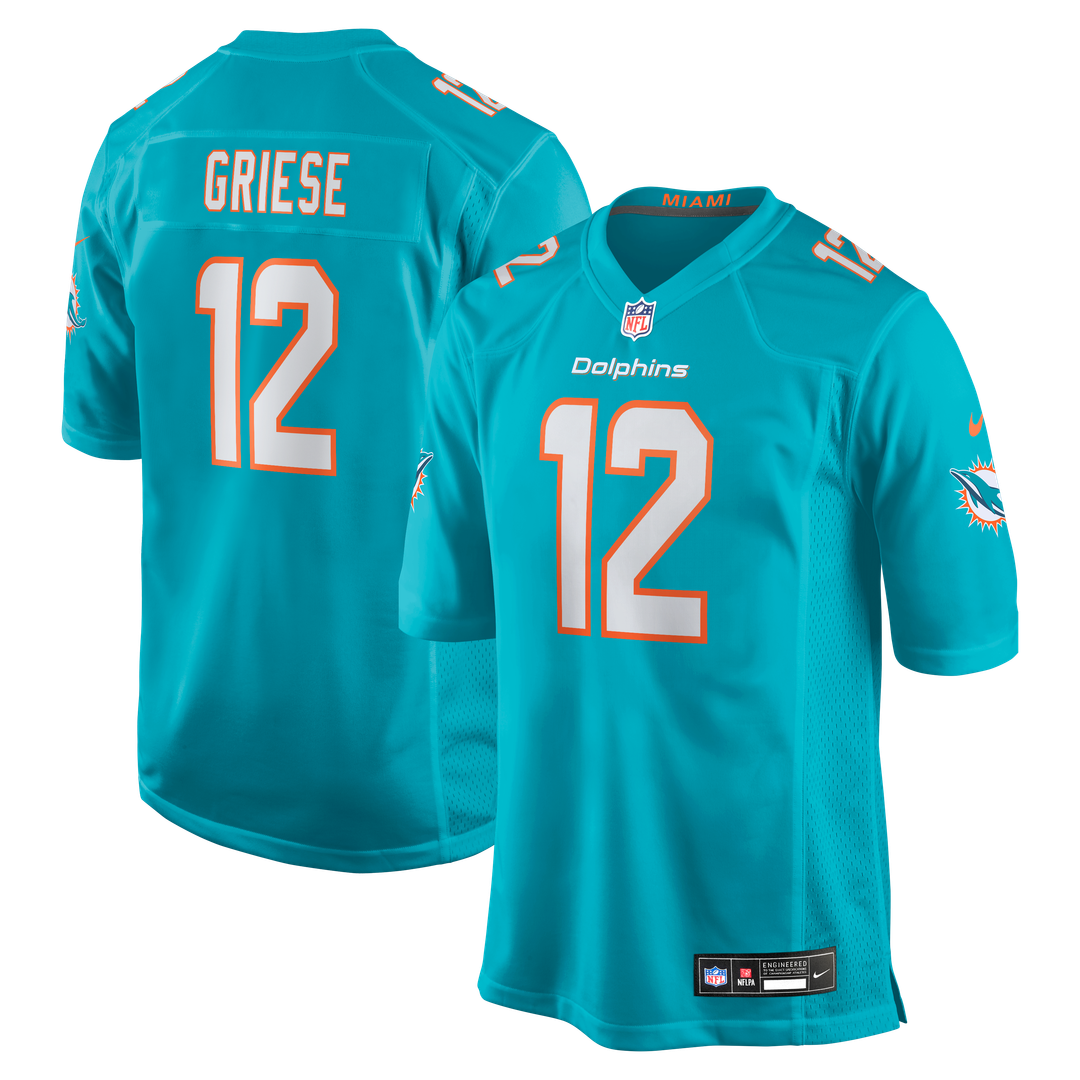 Bob Griese Miami Dolphins Game Jersey - Aqua