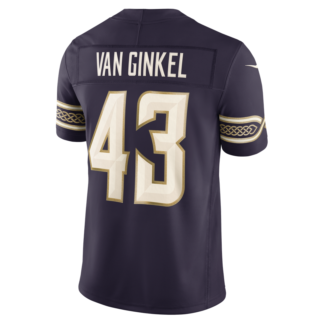 Andrew Van Ginkel Minnesota Vikings 2026 Rivalries Collection Stitched Limited Jersey - Purple