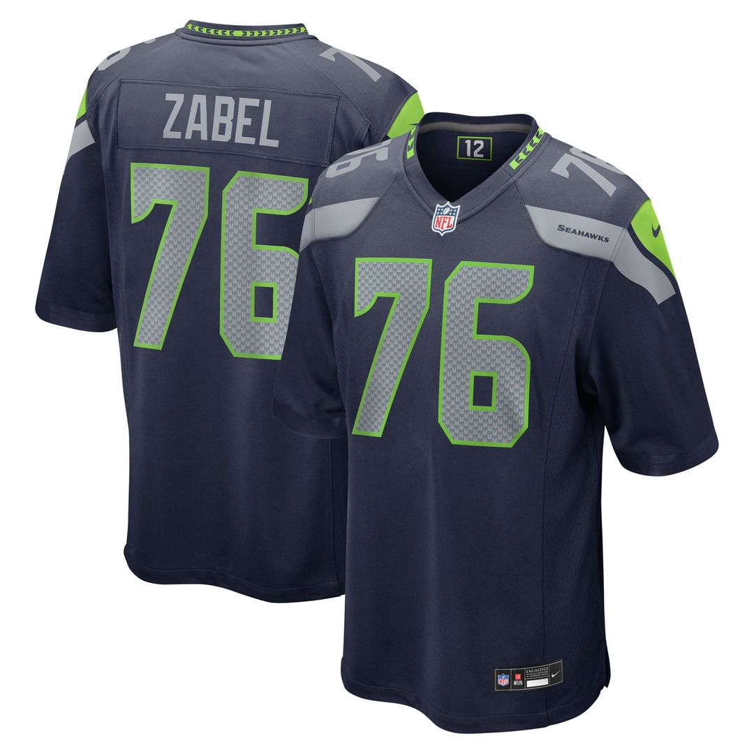 Grey Zabel Seattle Seahawks Game Jersey - Navy