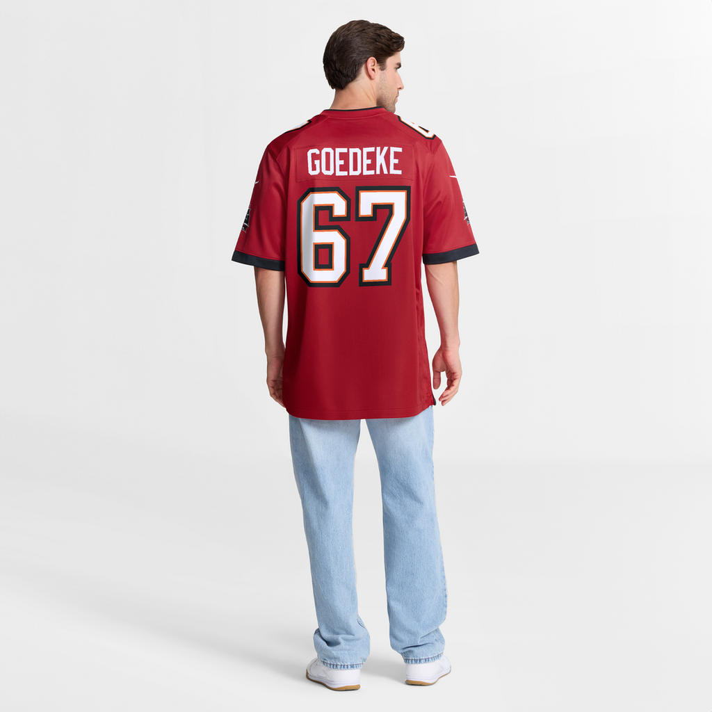 Luke Goedeke Tampa Bay Buccaneers Game Jersey - Red