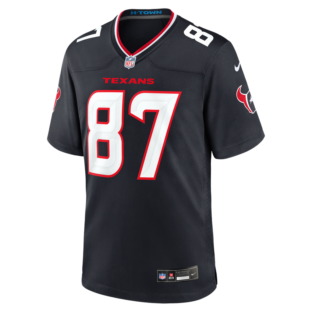 Foster Moreau Houston Texans Game Jersey - Navy