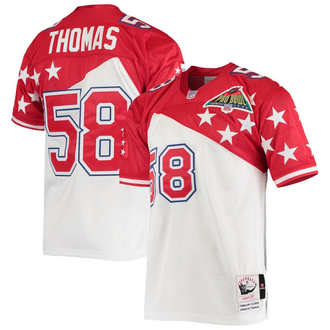 Derrick Thomas AFC 1995 Pro Bowl Authentic Jersey - White/Red