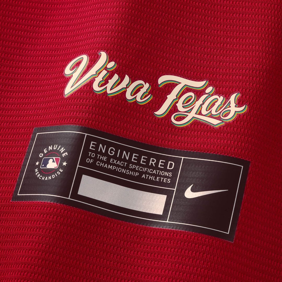 Texas Rangers Brandon Nimmo Nike Red 2026 City Connect Stadium Jersey