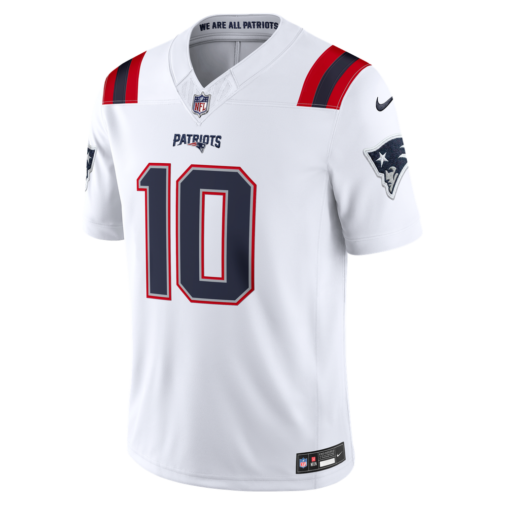 Drake Maye New England Patriots Vapor F.U.S.E. Stitched Limited Jersey - White