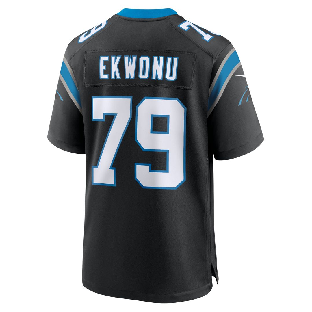 Ikem Ekwonu Carolina Panthers Game Jersey - Black