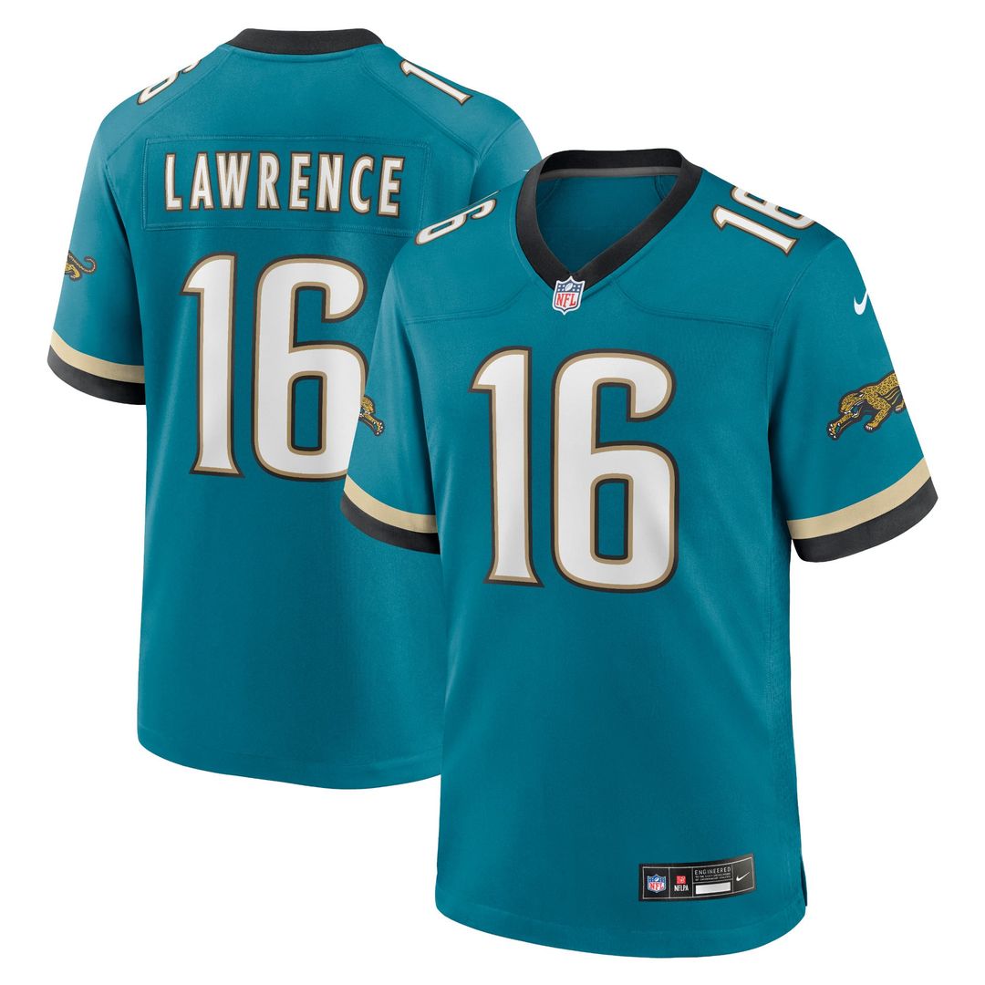 Trevor Lawrence Jacksonville Jaguars Prowler Throwback Game Jersey - Teal