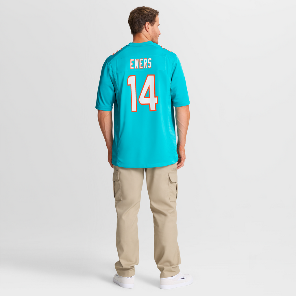Quinn Ewers Miami Dolphins Game Jersey - Aqua