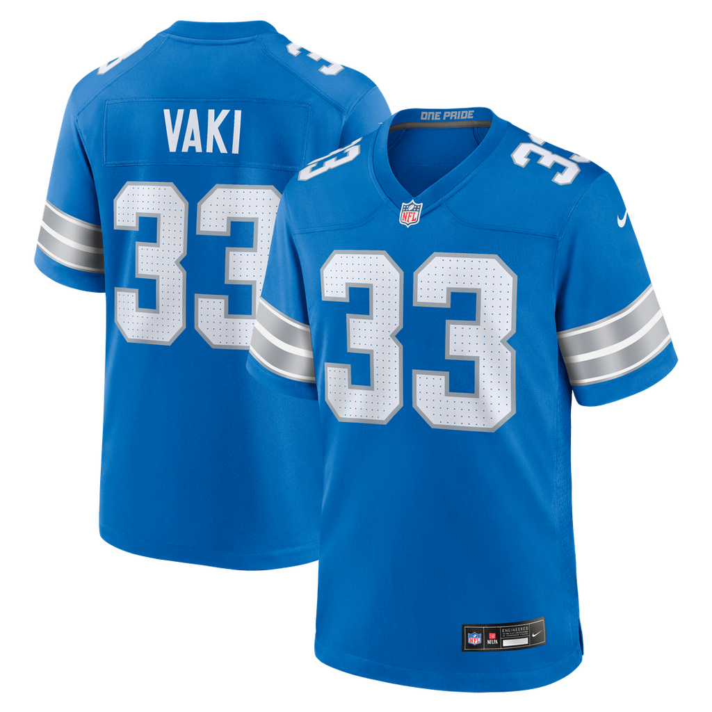 Sione Vaki Detroit Lions Game Jersey - Blue