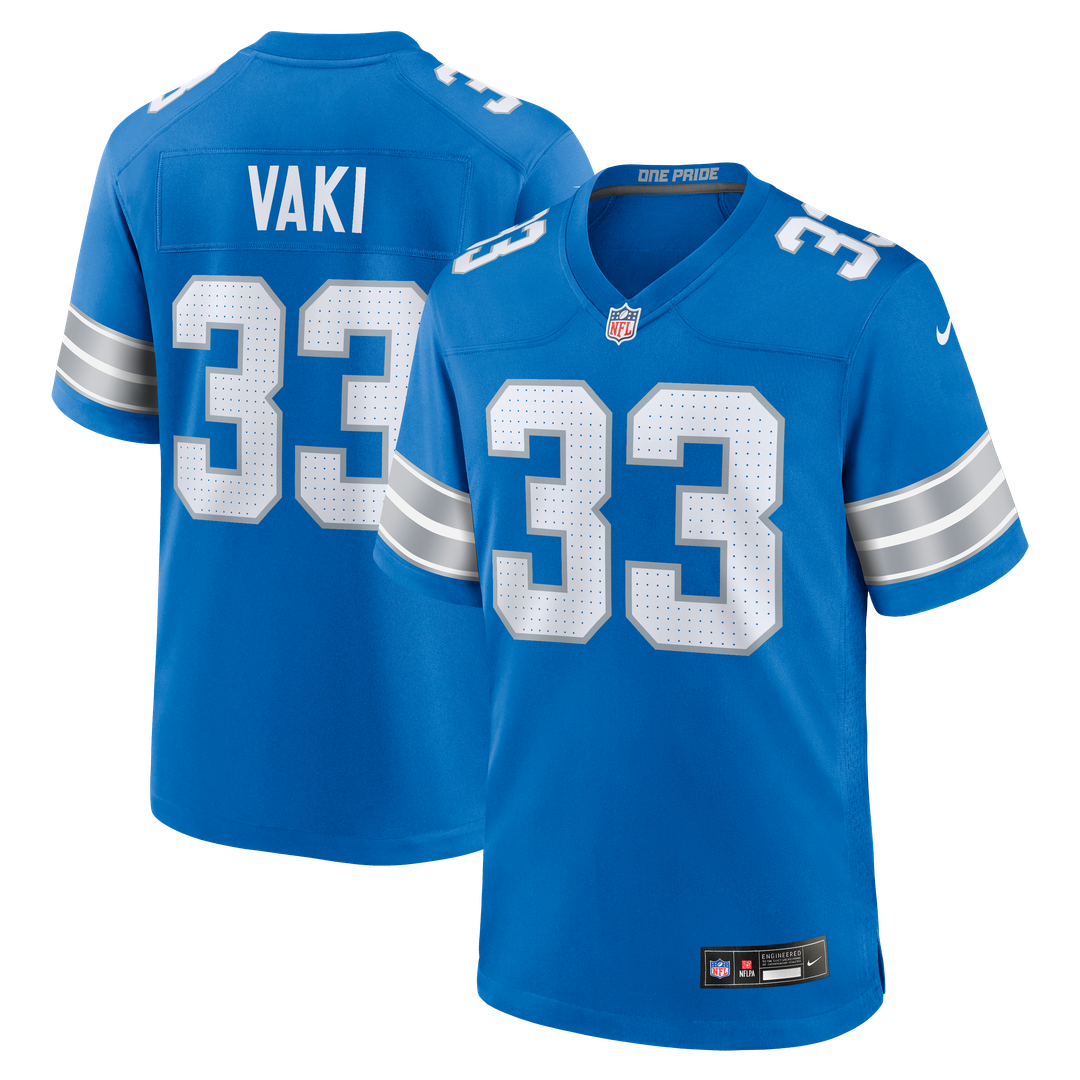 Sione Vaki Detroit Lions Game Jersey - Blue