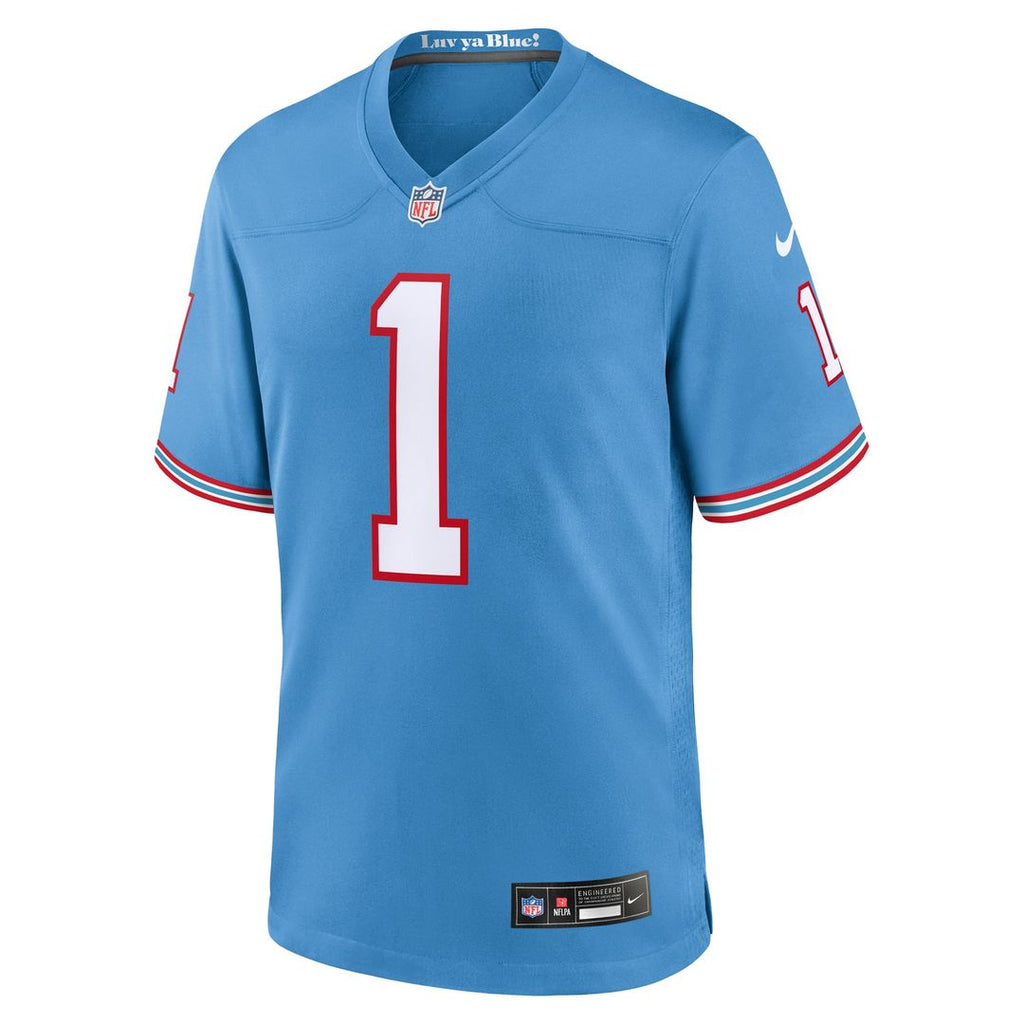 Warren Moon Tennessee Titans Alternate Game Jersey - Light Blue