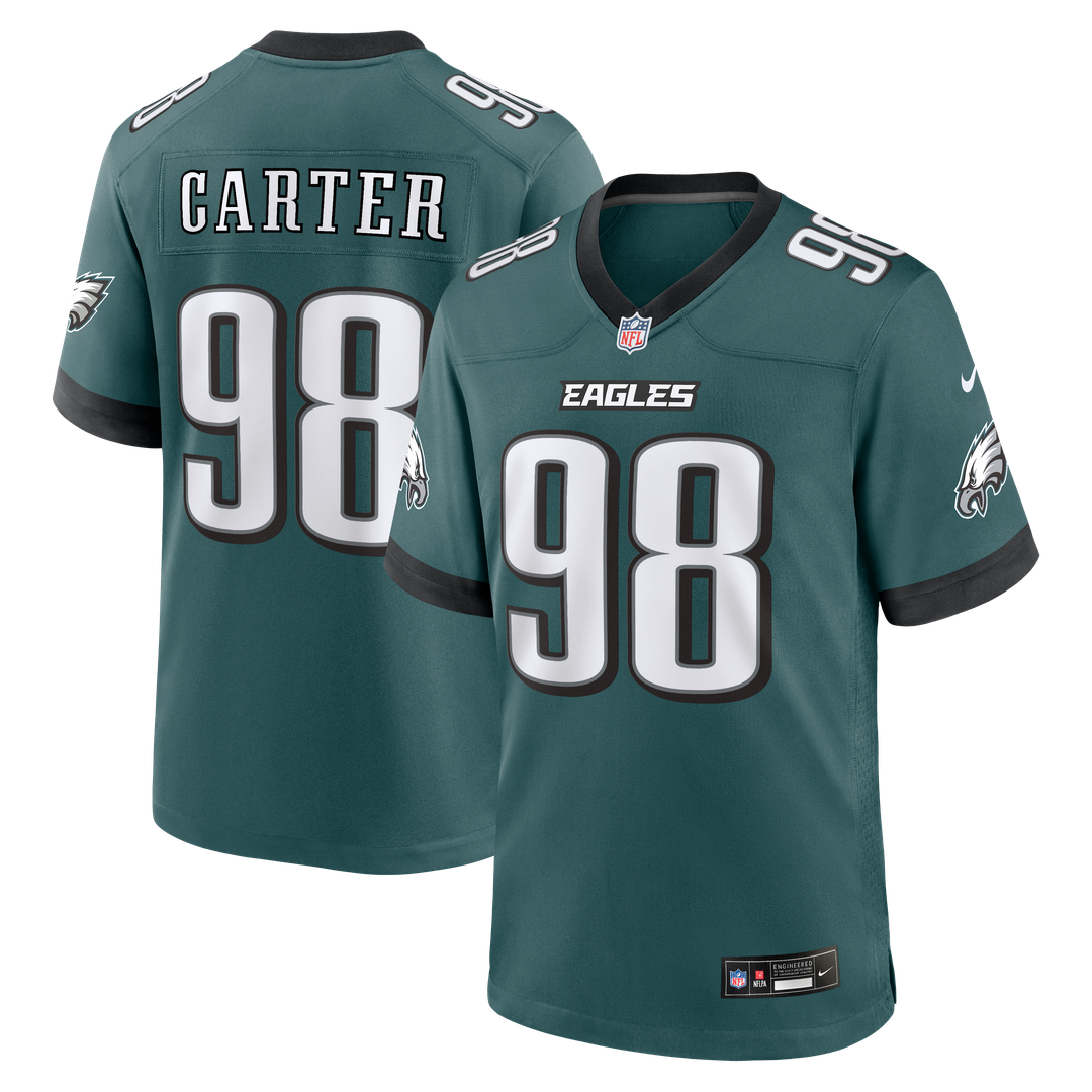 Jalen Carter Philadelphia Eagles Game Jersey - Midnight Green