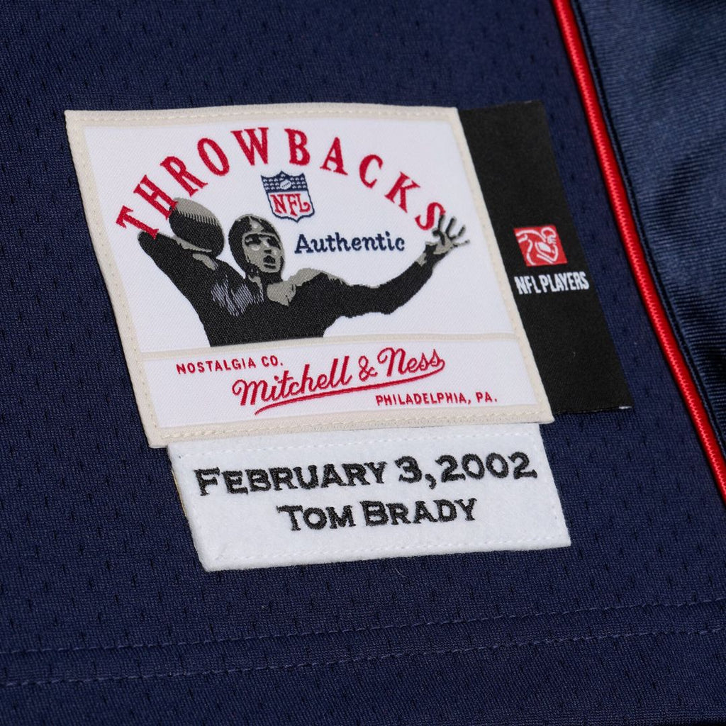 Tom Brady New England Patriots Super Bowl XXXVI Authentic Throwback Jersey - Navy