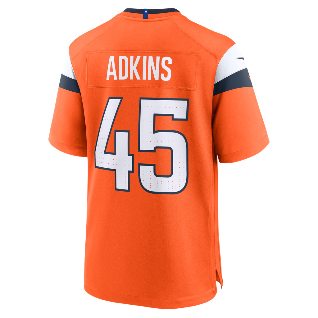 Nate Adkins Denver Broncos Game Jersey - Orange