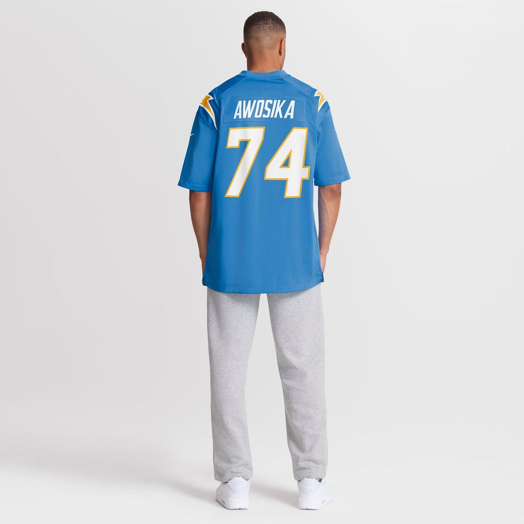 Kayode Awosika Los Angeles Chargers Game Jersey - Powder Blue
