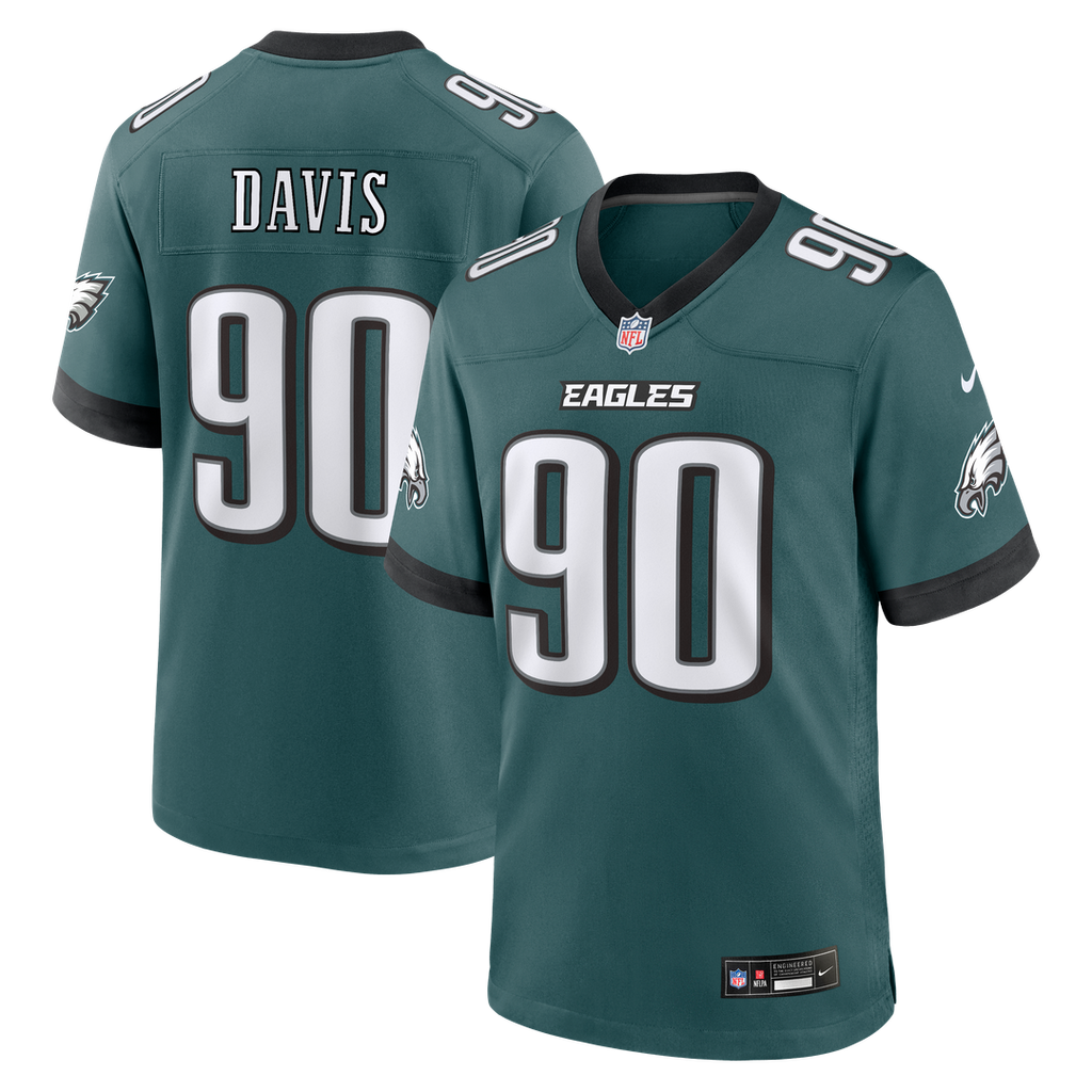 Jordan Davis Philadelphia Eagles Game Jersey - Midnight Green