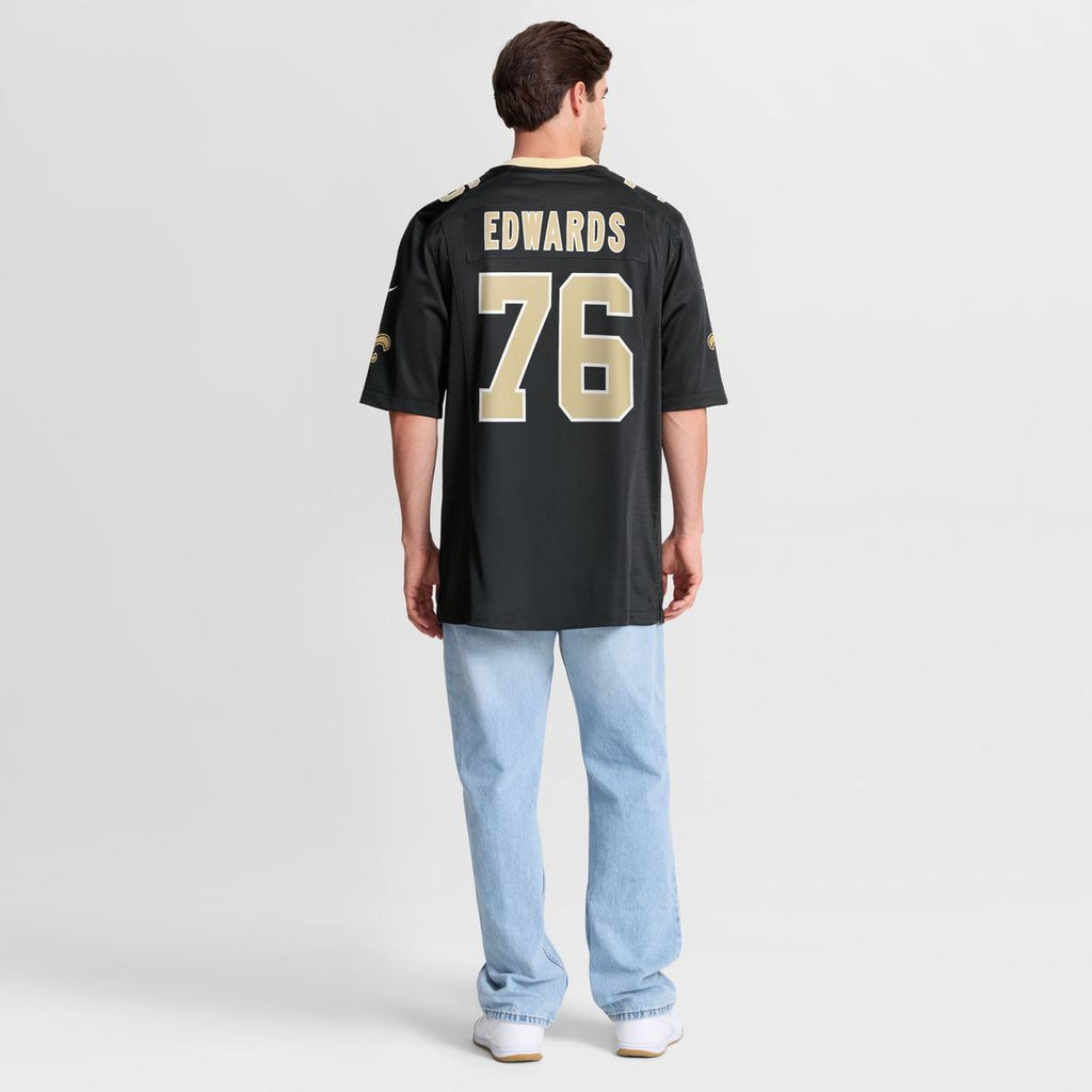 David Edwards New Orleans Saints Game Jersey - Black