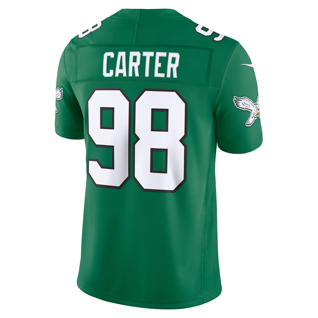 Jalen Carter Philadelphia Eagles Alternate Vapor F.U.S.E. Stitched Limited Jersey - Kelly Green