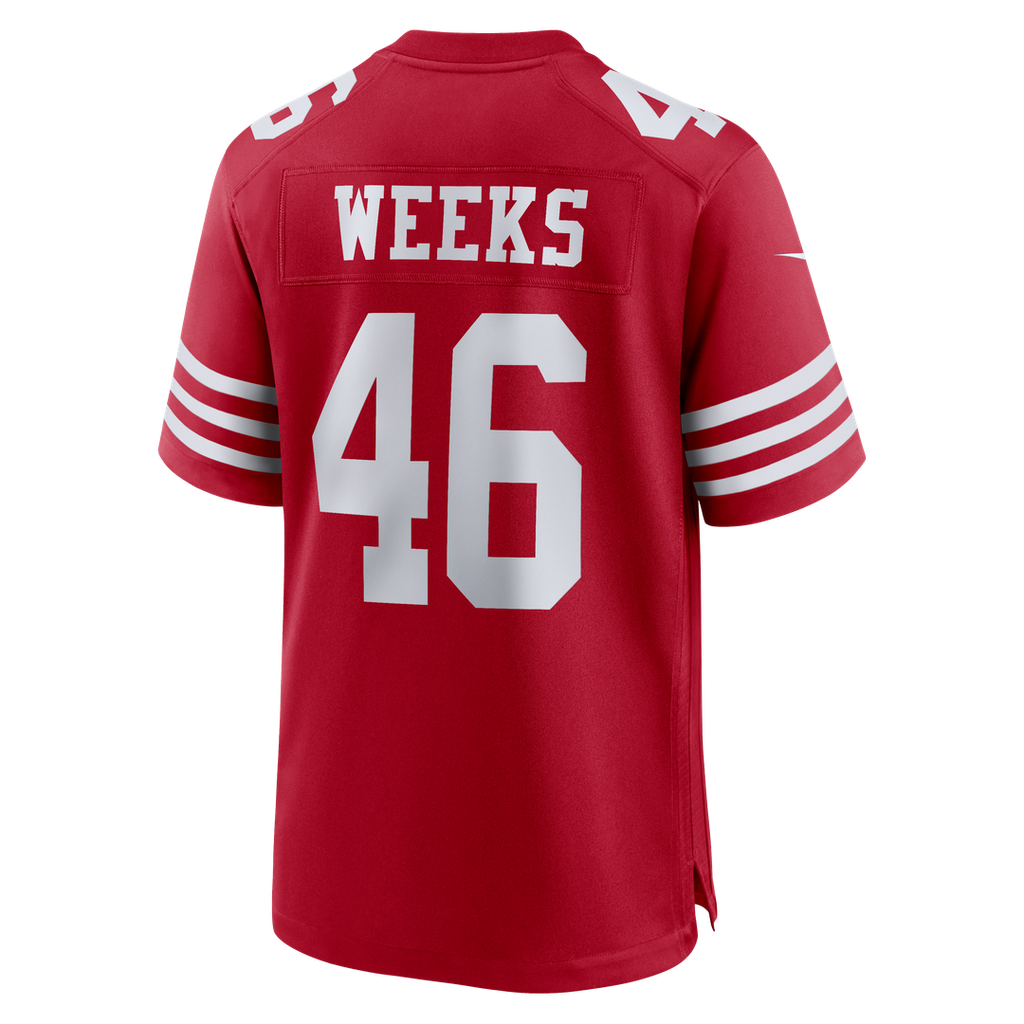 Jon Weeks San Francisco 49ers Game Jersey - Scarlet