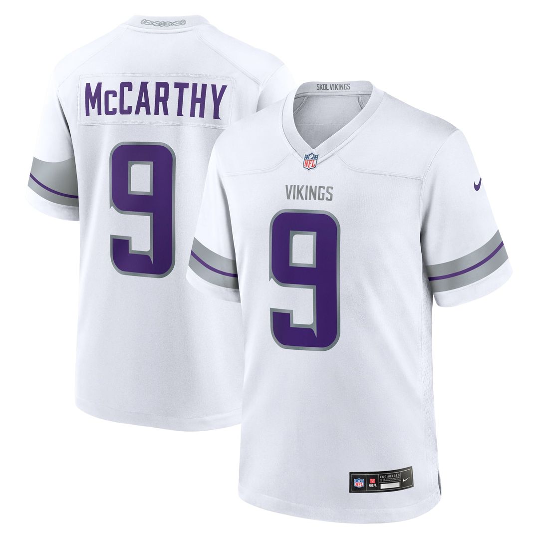 J.J. McCarthy Minnesota Vikings Game Jersey - Purple