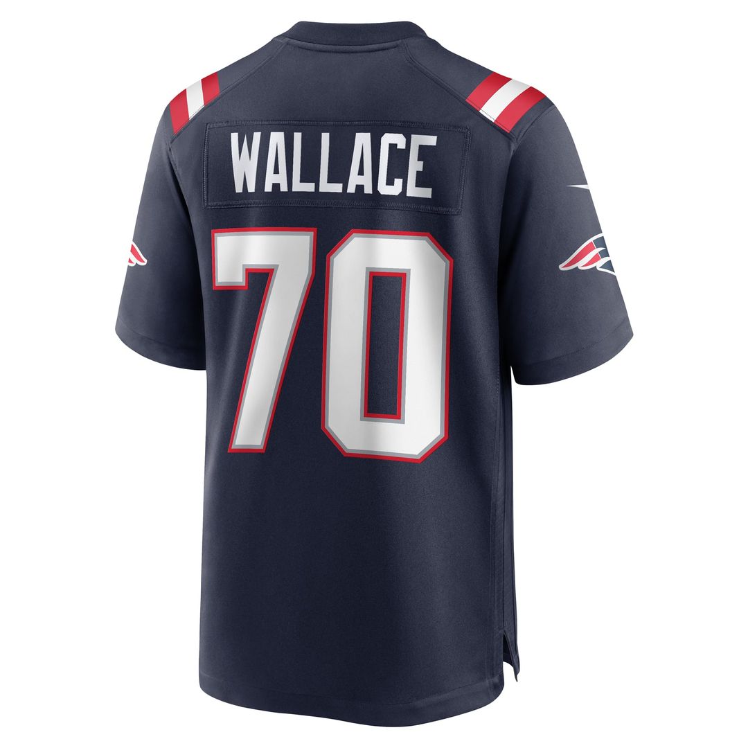 Caedan Wallace New England Patriots Game Jersey - Navy