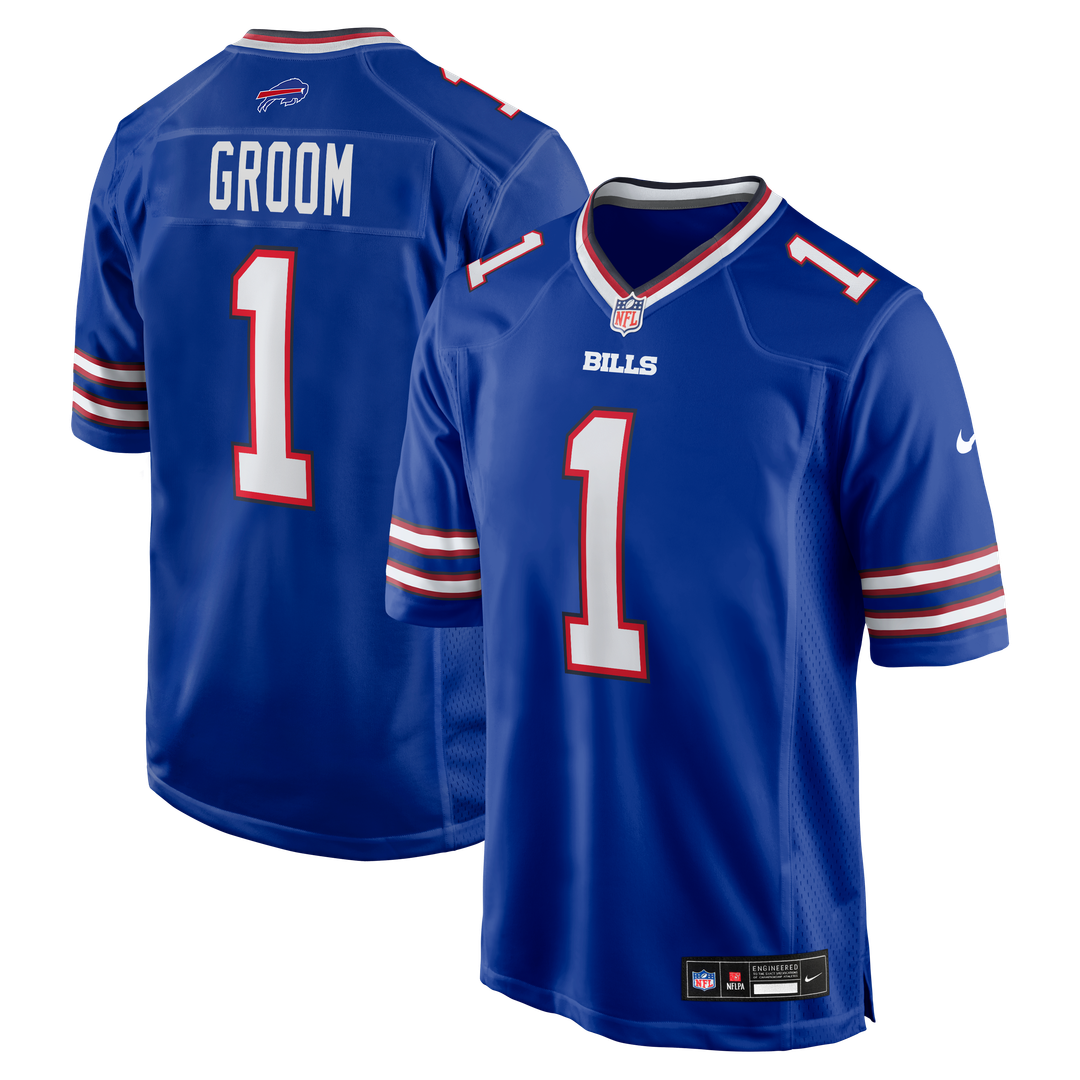 Number 1 Groom Buffalo Bills Game Jersey - Royal Blue